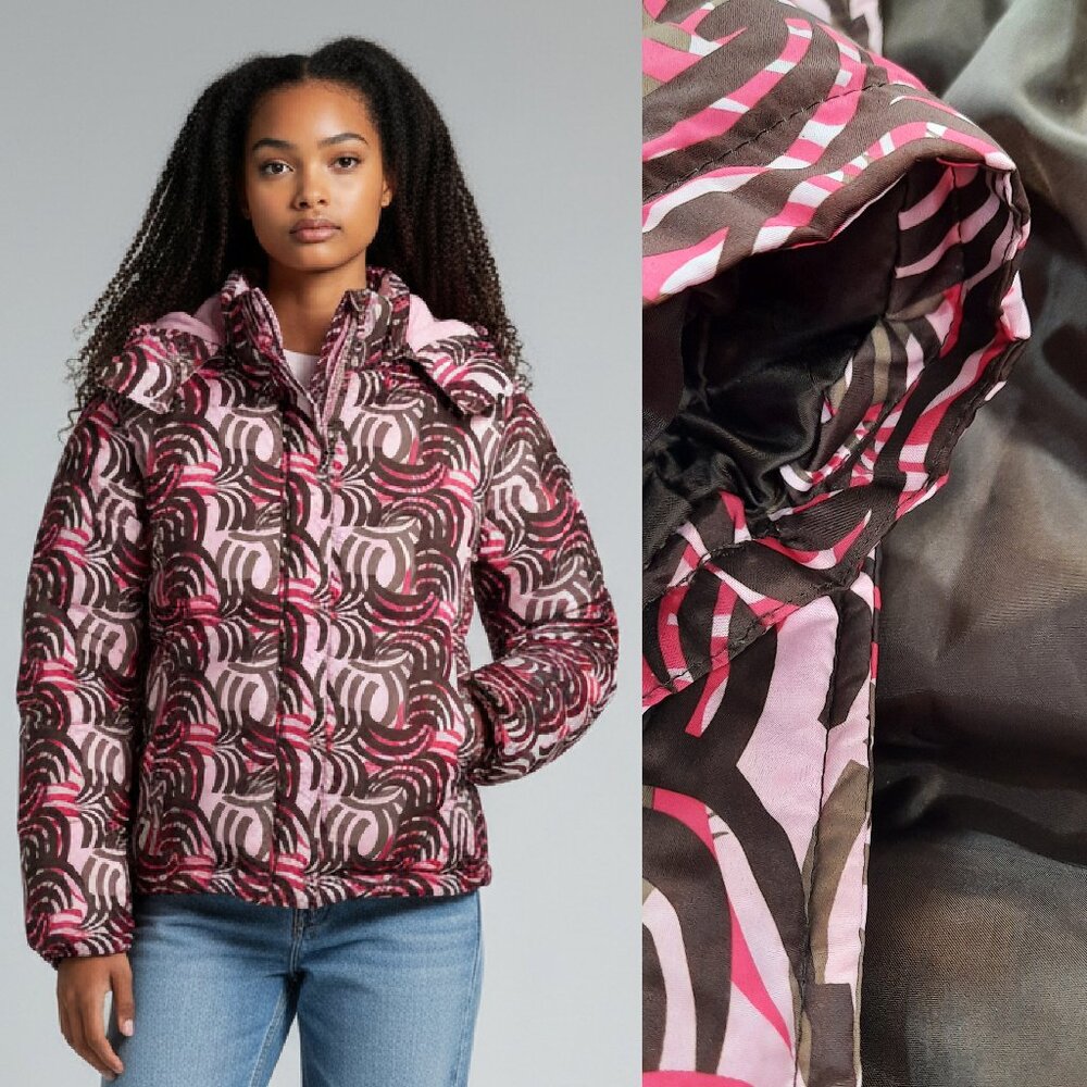Hooded winter jacket w/ swirl pattern - Cherokee brand